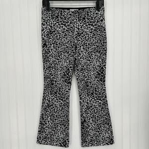 Maeve Pants Womens XSP Margot Kick Flare Crop Black Floral Knit Anthropologie